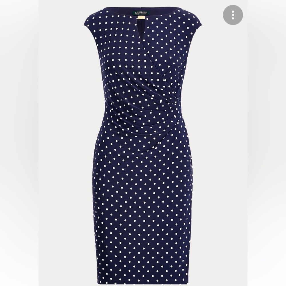 Ralph Laurent Polka Dot Jersey Dress
